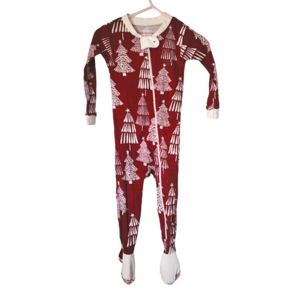 NWOT Christmas Burt's Bees Allover Xmas Tree Print Long-sleeve Pajamas - Picture 4 of 6